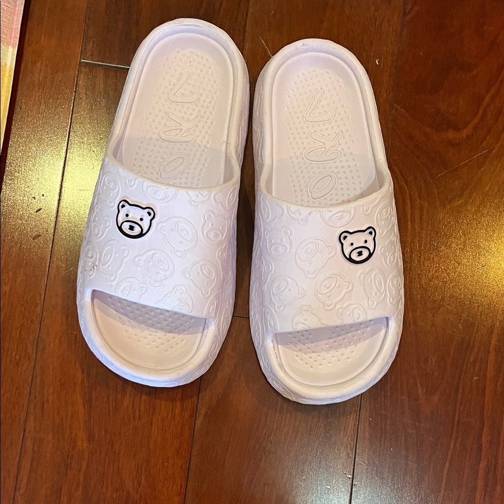 lavender Preloved Bear Slide Sandals